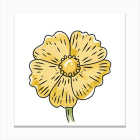 Yellow Poppy Flower Canvas Print