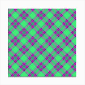 Green And Purple Plaid Canvas Print