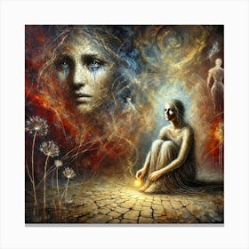 Woman With A Candle Canvas Print