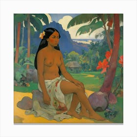 Mata Mau Once Upon A Time 1892 Paul Gauguin Art Print 0 Canvas Print