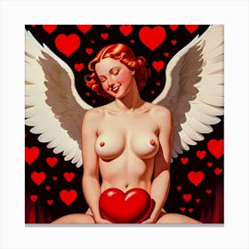 Valentine Angel Of Love Pinup Poster Canvas Print