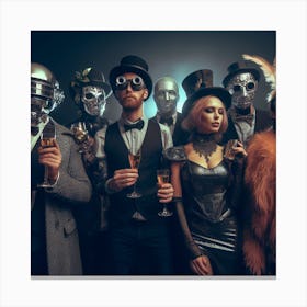 Group Of People Dressed In Costumes Canvas Print