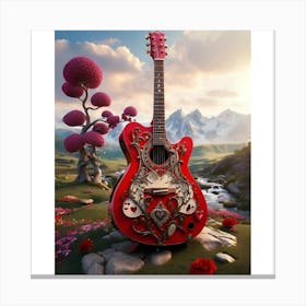 Heartstrings Monarchy Queen Of Hearts Guitar Elegance (20) Canvas Print