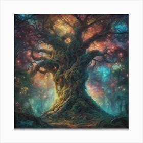 Ethereal Fantasy Forest With Towering Ancient Trees (3) Canvas Print