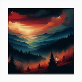 Sunset In The Mountains 169 Canvas Print