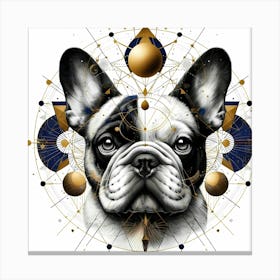 French Bulldog Portrait In Creative Forms Creative Drawing Canvas Print