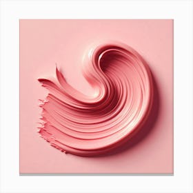 Pink Lipstick On A Pink Background Canvas Print