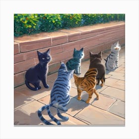 Cats In The Park Canvas Print