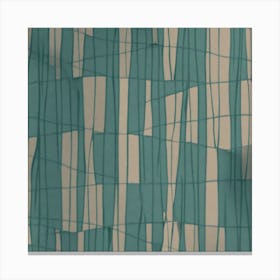 Tartan Pattern Mid Century Simple Shapes, 199 Canvas Print