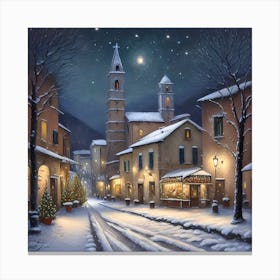 Christmas Winter Evening Canvas Print