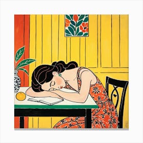 Woman Sleeping 6 Canvas Print