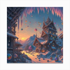 mountain village, 4 Canvas Print