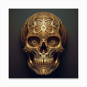 Golden Skull Canvas Print