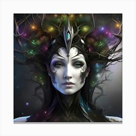 Woman With A Tree On Her Head Canvas Print