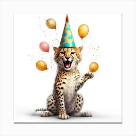 Birthday Cheetah 3 Canvas Print