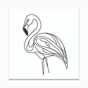One line, Flamingo, Picasso style Canvas Print