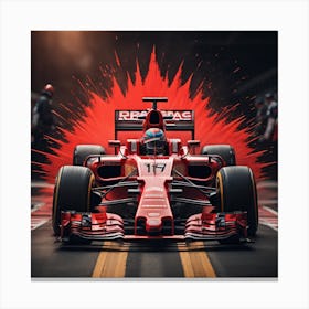 Red racing car Created by using Imagine AI Art Canvas Print