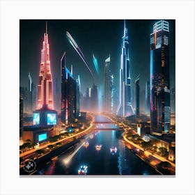 Futuristic Cityscape 1 Canvas Print