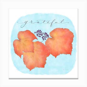 Grateful Autumn Leaves Canvas Print