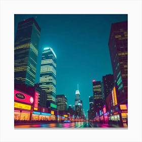 Electric Pulse Life in the Neon City Canvas Print