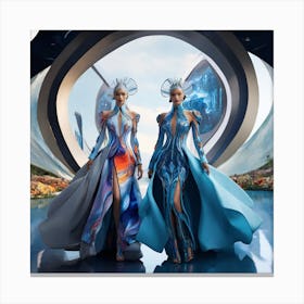 Two Women In Space Canvas Print