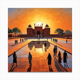 Fatehpur Sikri, India Cubism Style Canvas Print