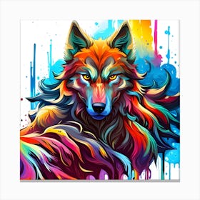 Colorful Wolf 4 Canvas Print