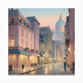 Street Scene In Paris City art print Canvas Print