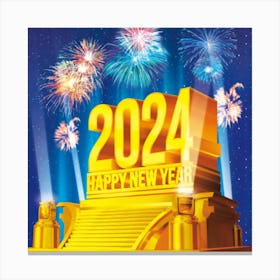 2024 Happy New Year Canvas Print