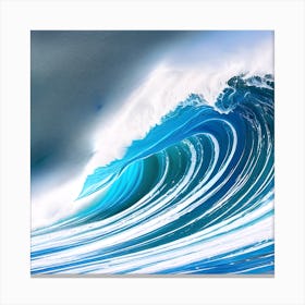 Blue Wave Abstract Canvas Print