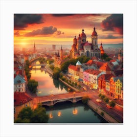 Sunset In Czech Republic 2 Canvas Print