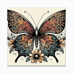 Illustration lace butterfly 4 Canvas Print