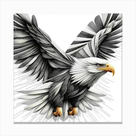 Eagle Spread Wings Color Drawing - Wild Bird Artwork 104 Canvas Print