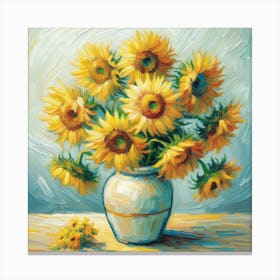 Sunflowers In A Vase 3 Canvas Print