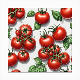 Red Tomatoes On A White Background 1 Canvas Print