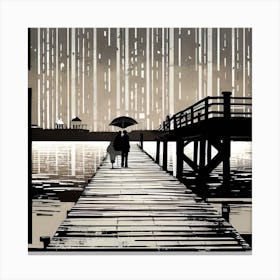 Dockside lovers Canvas Print