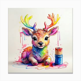 Deer Painting 7 Canvas Print