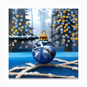 Winter Wonderland Christmas Ornament Painting Canvas Print