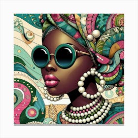 African Woman With Sunglasses 2 Canvas Print