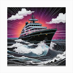 Yacht In The Ocean Canvas Print