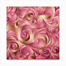 Abstract Pink And Gold Swirls 1 Canvas Print