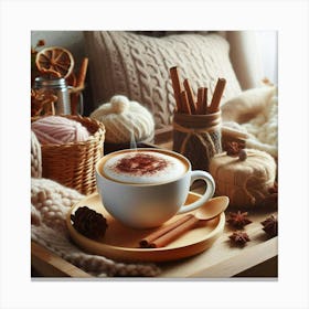 Coffee And Cinnamon On A Tray Canvas Print