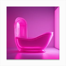 Furniture Design, Tall Bathtub, Inflatable, Fluorescent Viva Magenta Inside, Transparent, Concept Pr (2) Canvas Print