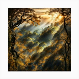 Sunset In The Forest 2 Canvas Print