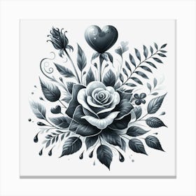 Black And White Roses Lienzo