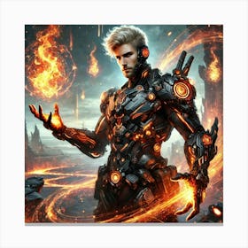 A Futuristic Sci Fi Character Named Ronan Ashheart Canvas Print