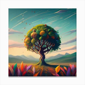 A Leafy Tree In The Middle Of Nowhere The Terri Canvas Print