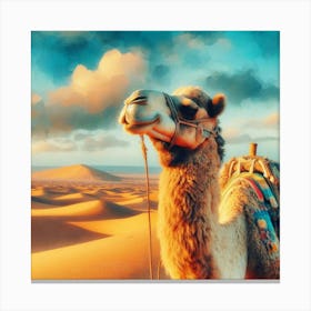 Camel In The Desert 5 Canvas Print