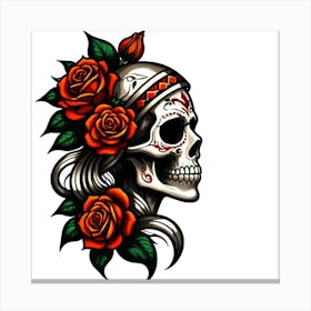 Day Of The Dead Skull Canvas Print