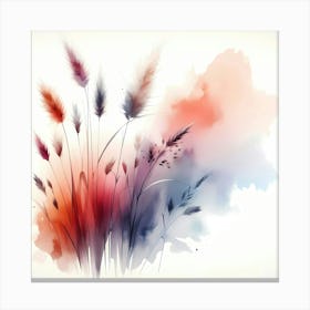 Watercolor Of Grasses Canvas Print